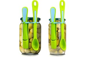 2 Pack Olive Spoon & Pickle Fork Grabber Tool, Picker for Jar, Kitchen Gadget