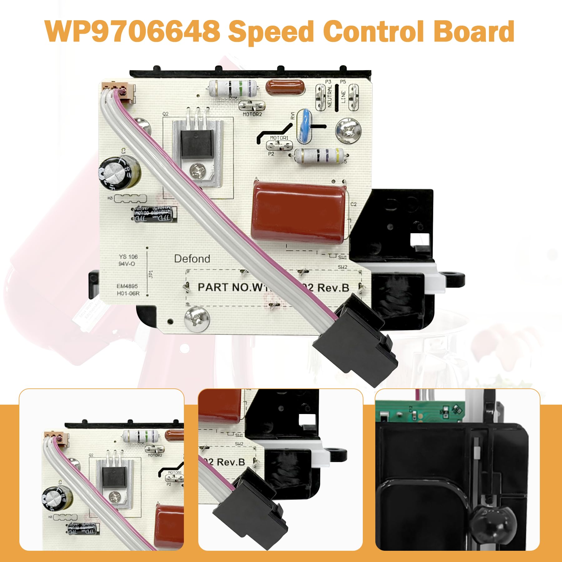 Earthtec Speed Control WP9706648 Replacement for Whirlpool KitchenAid Stand Mixer