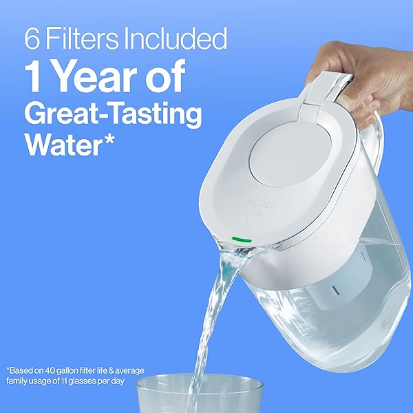 BRITA STANDARD WATER FILTER FOR PITCHERS AND DISPENSERS, REDUCES COPPER, CADMIUM AND MERCURY IMPURITIES, LASTS TWO MONTHS OR 40 GALLONS, INCLUDES 6 FILTERS FOR PITCHERS