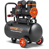 VEVOR 4.8 Gallon Air Compressor, 1.2HP 2.2 CFM@90PSI Oil Free Air Compressor Tank &amp; Max. 116PSI Pressure, 70 dB Ultra Quiet Compressor for Auto Repair, Tire Inflation, Spray Painting, Woodwork Nailing