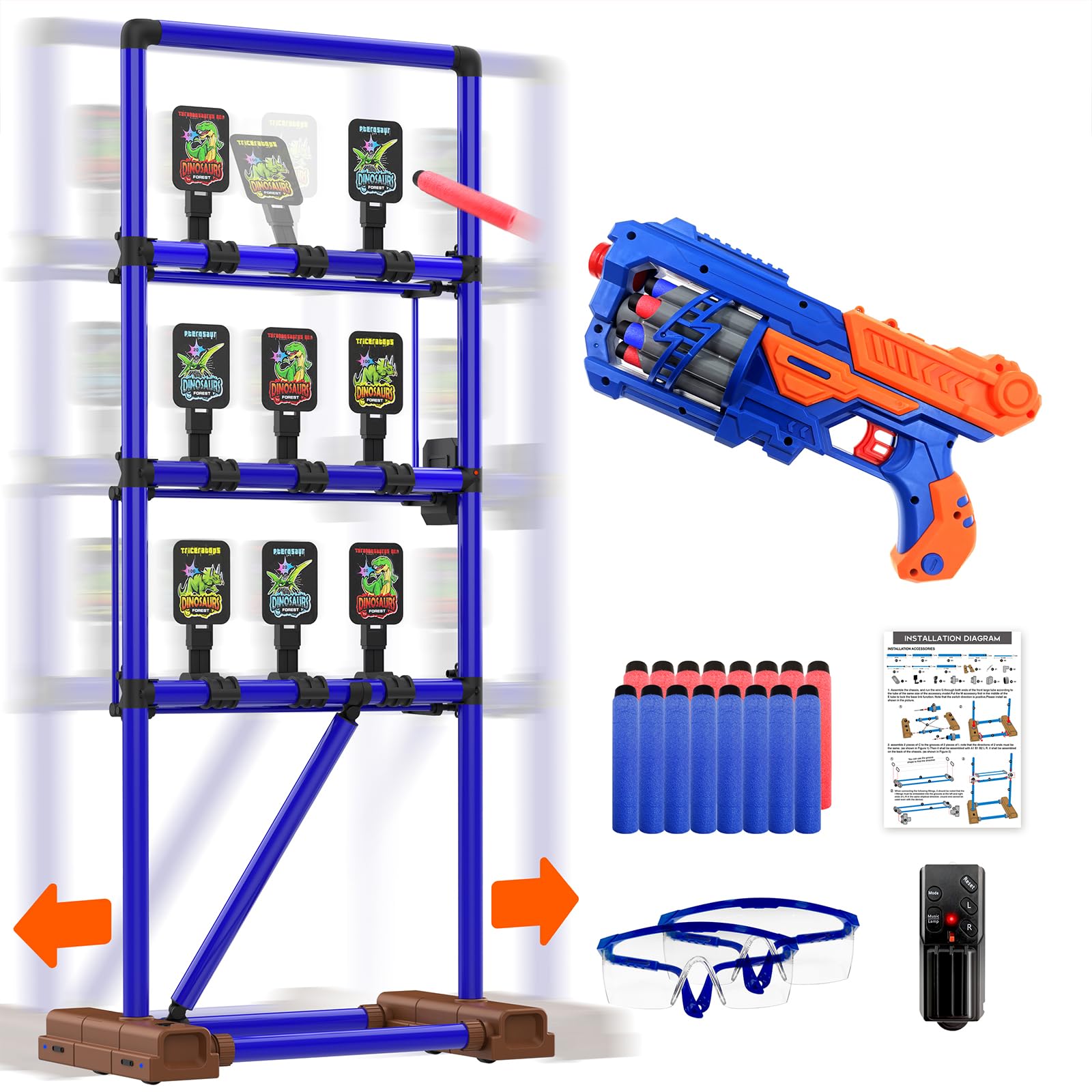 Photo 1 of MagLoop Digital Shooting Targets with Foam Dart Toy Gun, 9 Nerf Targets for Shooting Practice, Auto Reset Electronics Shooting Target, Gift for Boys Girls Age 3 4 5 6 7 8+, Compatible with Nerf