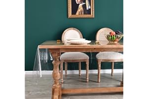 Romanstile 100% Waterproof Clear Plastic Tablecloth, Vinyl Rectangle PVC Table Cloths Protector Spill Oil Proof Wipe Clean Transparent Table Cover for Dining/Camping/Parties - 54 x 78, Crystal Clear