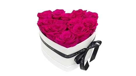 Fleurs Du Coeur Infinity Boîte à Roses Blanche Différentes Formes Et Roses