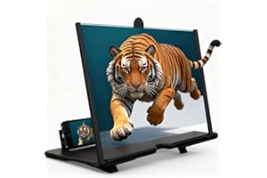 JUDUNA Screen Magnifier Version, 2026 New 3D HD Mobile Phone Magnifier Projector Screen for Movies,Videos, Gaming, Screen Magnifier with Adjustable Angle Design Amplifier Desktop (Black, 12 inch)
