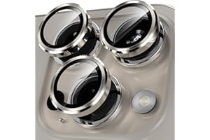 YWXTW Camera Lens Protector for iPhone 15 Pro/iPhone 15 Pro Max, [1 Step Installation Tray] Tempered Glass Screen Protector Metal Individual Camera Cover Accessories Case Friendly (Natural Titanium)