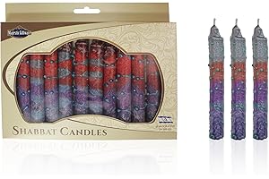 Majestic Giftware Safed Shabbat Candles - 12-Pack Dripless Handcrafted Traditional Shabbos Candles | 5 Inch Fits Standard Can