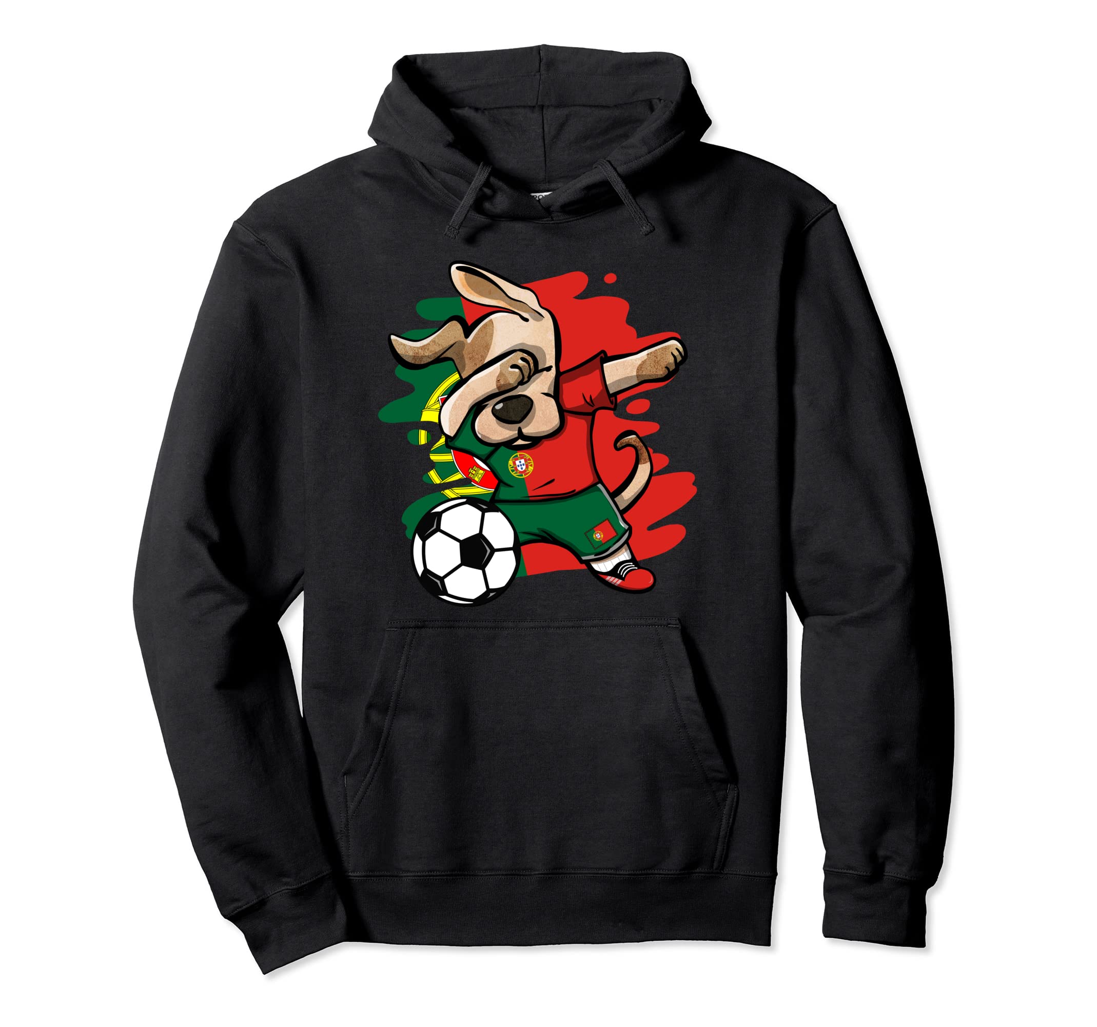 Dab Dog Portugal Soccer Fans Jersey Portuguese Flag Football Pullover Hoodie