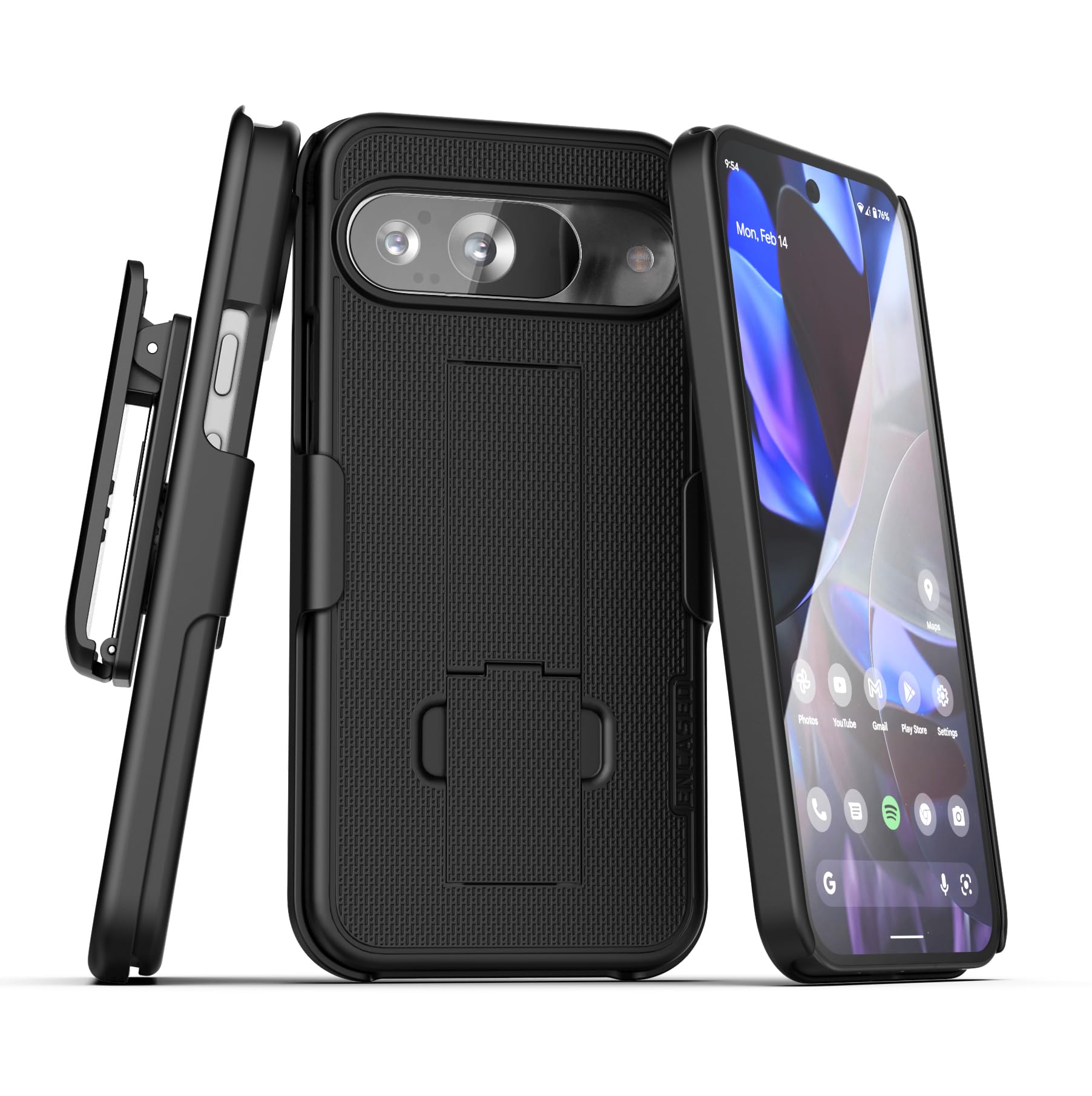 Encased Belt Case for Google Pixel 9/9 Pro (6.3") with Holster Clip & Kickstand (DuraClip Series)
