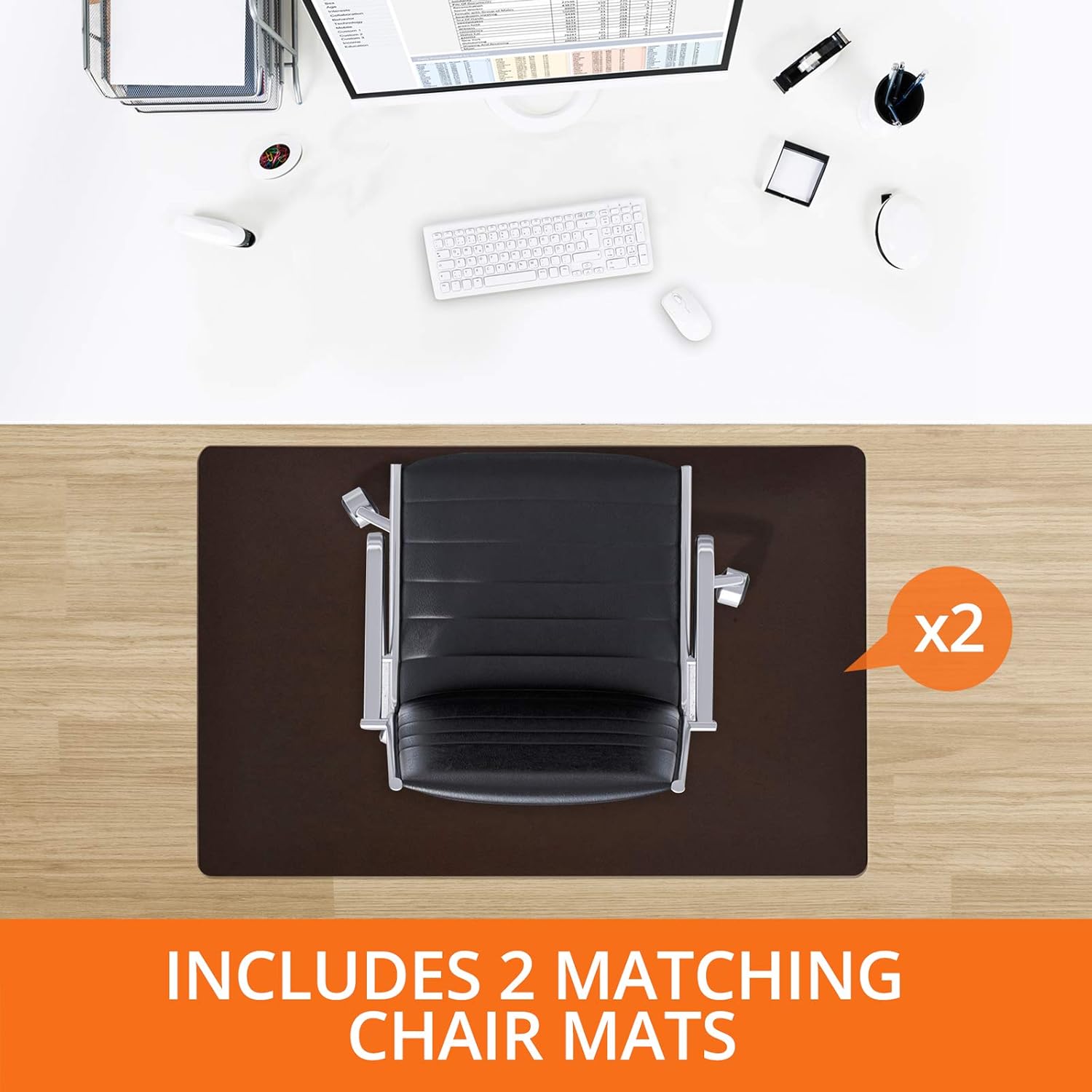 Best small desk pad brown leather with lip