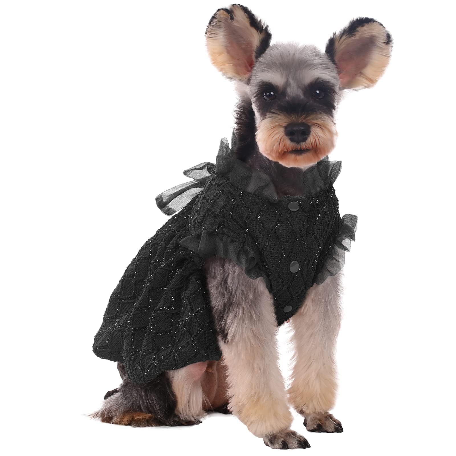 Photo 1 of Kuoser Dog Dress, Cute Dog Dresses for Large Dogs Girl Elegant Puppy Tutu with Bow-Knot, Doggie Princess Costume Pet Outfit for Birthday Party Christmas Halloween Wedding, Black XL