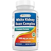 Best Naturals White Kidney Bean Complex 1800 mg Per Serving- 180 Capsules. Non-GMO, and Gluten Free
