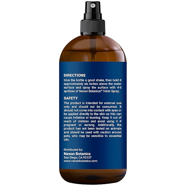 LEMONGRASS TEA TREE TOILET SPRAY 8 FL OZ – BATHROOM ODOR ELIMINATOR AND AIR FRESHENER SPRAY WITH LEMONGRASS, TEA TREE, AND ORANGE – TRAVEL SIZE – NEXON BOTANICS