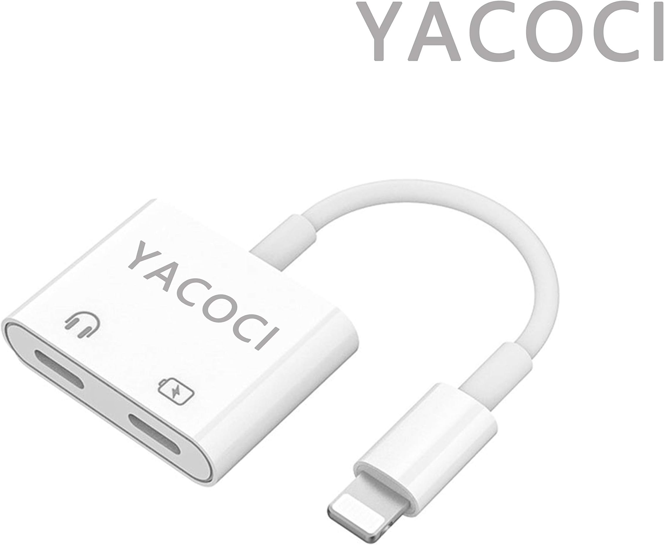 YACOCI Headphones Adapter Aux Jack Adapter for 2 in 1 Compatible Earphone Adaptor Chargers&Audio Connector Cable