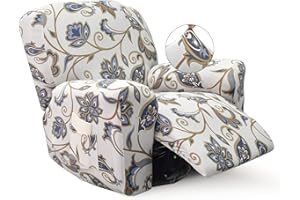 Iauddy Recliner Slipcover-Stretch Soft Slip Reclining Chair Slipcovers 4 -Pieces Furniture Protector for Recliner with Pocket Fitted Sofa Couch Cover Lazy Boy Chair Cover