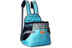 Cinf Backpack Adjustable Pet Front Cat Dog Carrier Bag Easy-Fit Traveling Hiking Camping Puppies Outdoor Use Blue