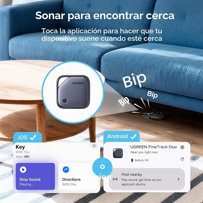 Suporte FineTrack Duo para iOS Find My ou Android Find Hub Smart Finder USB C Carregamento Bluetooth Localizador SmartTag Rastreador de chaves Carteira de bagagem Mochila de bicicleta Mochila (4 peças)