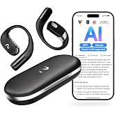 viaim OpenNote Open-Ear AI Note Taker and Voice Recorder Earbuds | All-Day Comfort, MFi Certified, Meeting and Call Recording, Live Transcription, AI Summary, 53H Battery, Fast Charging, IP55