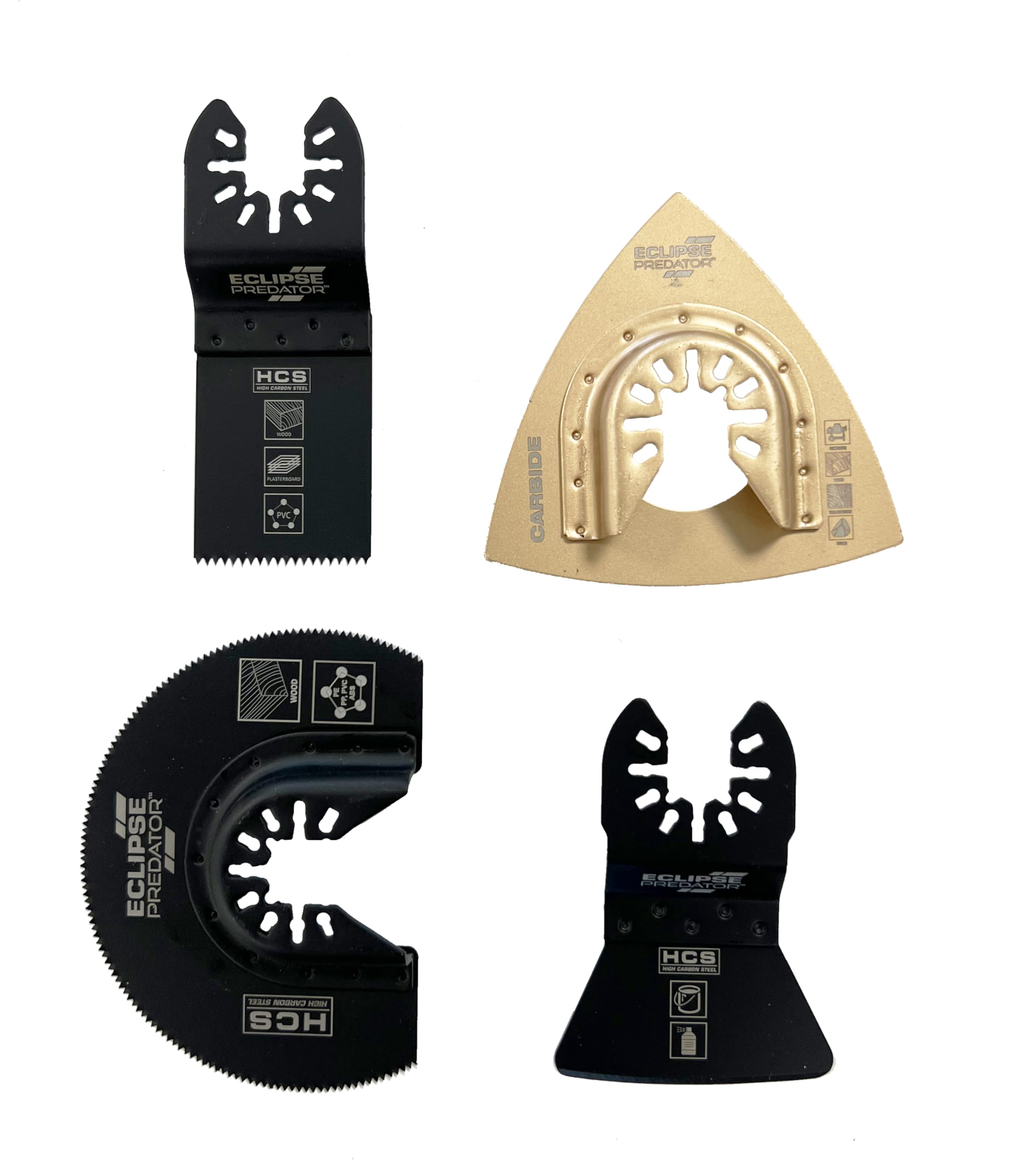 Eclipse Professional Tools EC-M1101SET 4 Piece Oscillating Blade Set with Triangular Rasp