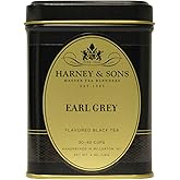 Harney &amp; Sons Black Earl Grey Loose Leaf Tea, 4 Ounce | Black tea from India and China with natural bergamot oil. Contains 40&ndash;60 mg caffeine per cup.