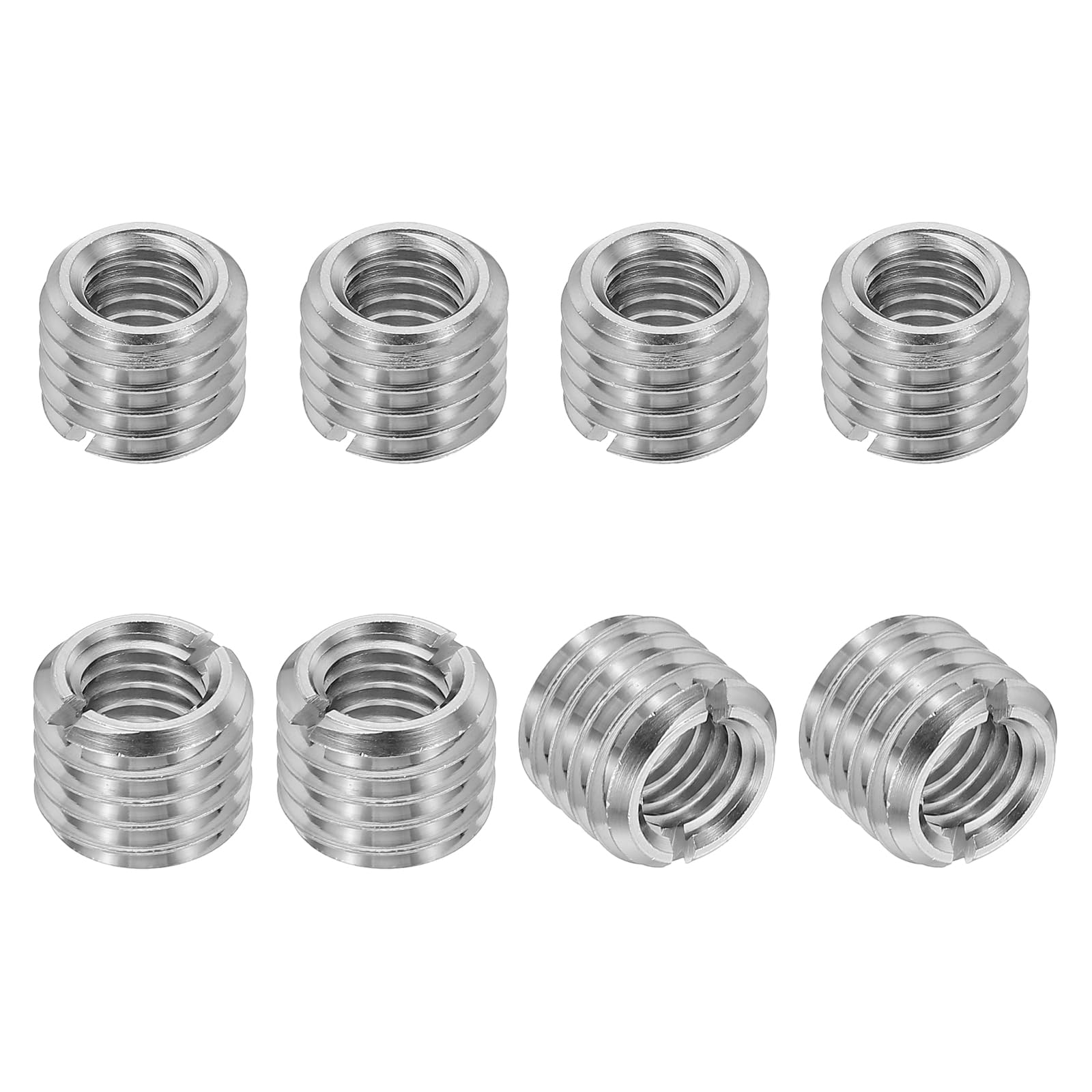 PATIKIL 316 Stainless Steel Thread Adapters Sleeve Reducing Nut, 8 Pcs M12 x 1.75 Male to M8 x 1.25 Female Repairing Insert Nut Screw Reducer Conversion Fastener 10mm
