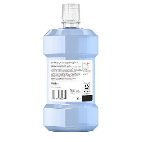 LISTERINE CLINICAL SOLUTIONS BREATH DEFENSE ALCOHOL FREE MOUTHWASH, ORAL RINSE WITH A TRIPLE-ACTION FORMULA FIGHTS BAD BREATH FOR 24 HOURS, SMOOTH MINT FLAVOR, 500 ML