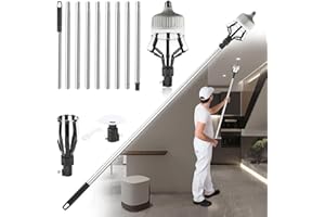 Allyplay Upgraded 12FT Light Bulb Changer for High Ceilings, High Reach Light Bulb Removal Tool with Baskets and Suction Cup and Pole Extension for Recessed Lights and Standard Bulbs