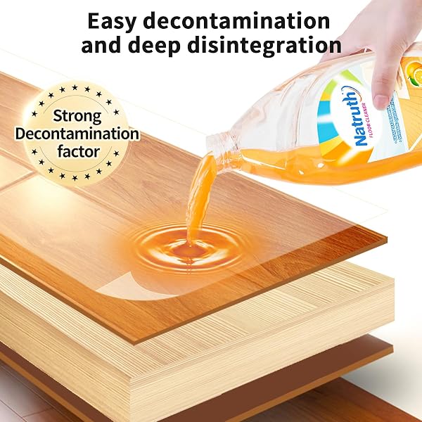 NATRUTH FLOOR CLEANER 500ML DEEP CLEAN STUBBORN DIRT AND GREASE MULTIPURPOSE LIGHT CITRUS FLOOR CLEANER STRIPLESS GLOSSY POLISHING AGENT FOR ALL TYPES OF CERAMIC TILE FLOORING