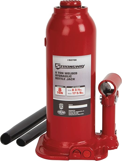 Strongway 8Ton Hydraulic Bottle Jack with Welded Base
