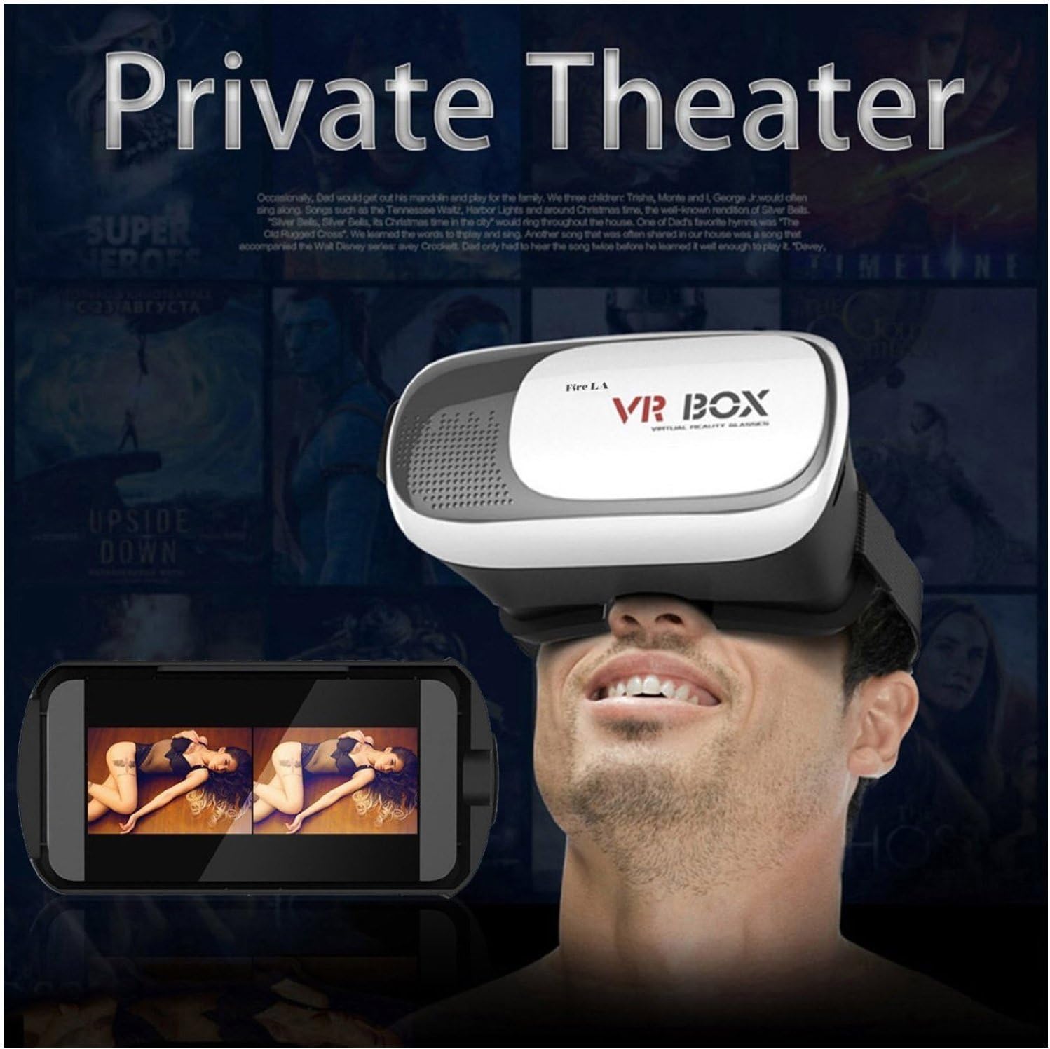 PremiumAV Virtual Augmented Reality 3D Video Glasses Headset (Multicolor)