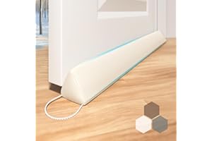 SYIPO Triangle Door Draft Stopper，36" Weighted Under Door Draft Blocker Bottom Door Seal Noise & Air，Interior Sound Proof Door Snake Draft Insulation Washable Stopper | Cool in Summer & Warm in Winter，Beige