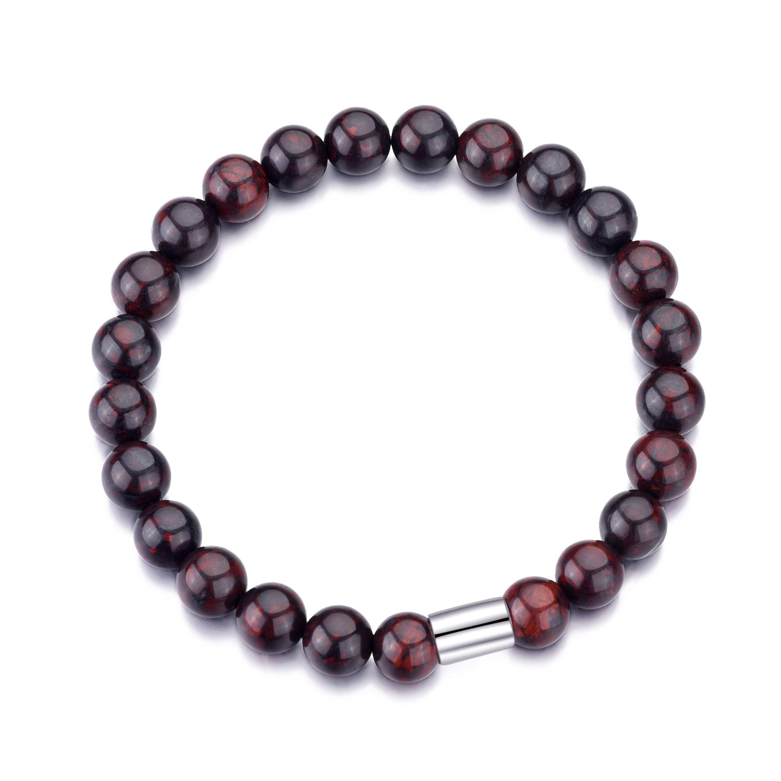 Philip Jones Men's Red Jasper Gemstone Stretch Bracelet