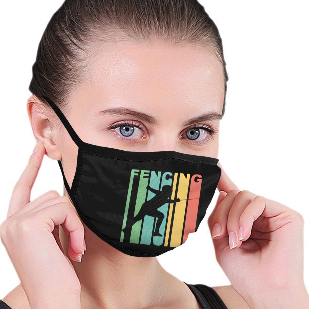 Fencing Fencer Face Mask Reusable Washable For Men Women