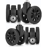 Zoofen Luggage Wheels Replacement 4 pcs Suitcase Replacement Wheels Wear-Resistant Spinner Wheels for Suitcase Repair（ZLN-2，Black