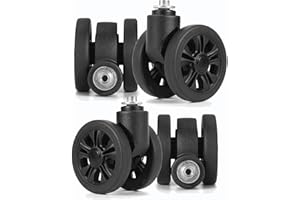 Zoofen Luggage Wheels Replacement 4 pcs Suitcase Replacement Wheels Wear-Resistant Spinner Wheels for Suitcase Repair（ZLN-2，Black