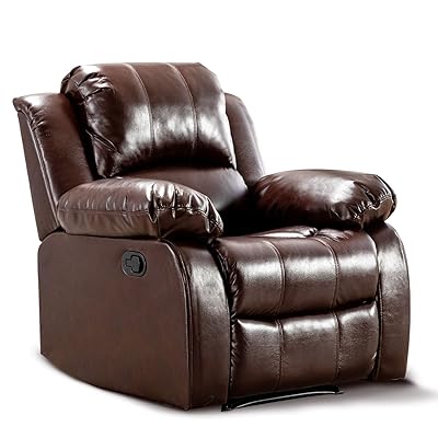 Bonzy Home Air Leather Overstuffed Recliner Chair for Living Room