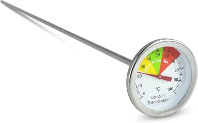 ETI Compost Thermometer Stainless Steel Probe 50mm Dial 500mm Stem