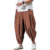 MARSVOVO Men's Casual Pants with Pockets Beach Summer Streetwear Harem Trousers Trendy Wide Leg Oversized Comfoy Outdoor