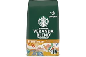Starbucks Ground Coffee, Starbucks Blonde Roast Hot or Iced Coffee, Veranda Blend, 28 oz