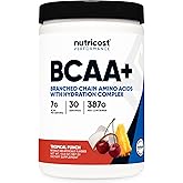 Nutricost BCAA + Hydration Powder (Tropical Punch) 30 Servings - Branched Chain Amino Acids with Hydration Complex - Gluten-Free, Non-GMO