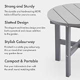 VonHaus Adirondack Round Side Table Grey 45cm Waterproof Slatted view 6