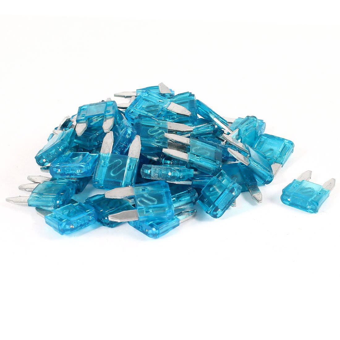 sourcing map 50 Pcs Motorcycle Car Auto ATC ATO Mini Blade Fuse Blue 15A