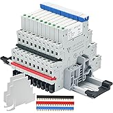 ZJWZJH UL Listed 10Pcs Miniature Electromagnetic Relay 24V Coil DC/AC; Signal for PLC; HF41F/24-ZS 1NO 1NC 6Amp SPDT with Jumper, Separator, Din Rail Relay 24V