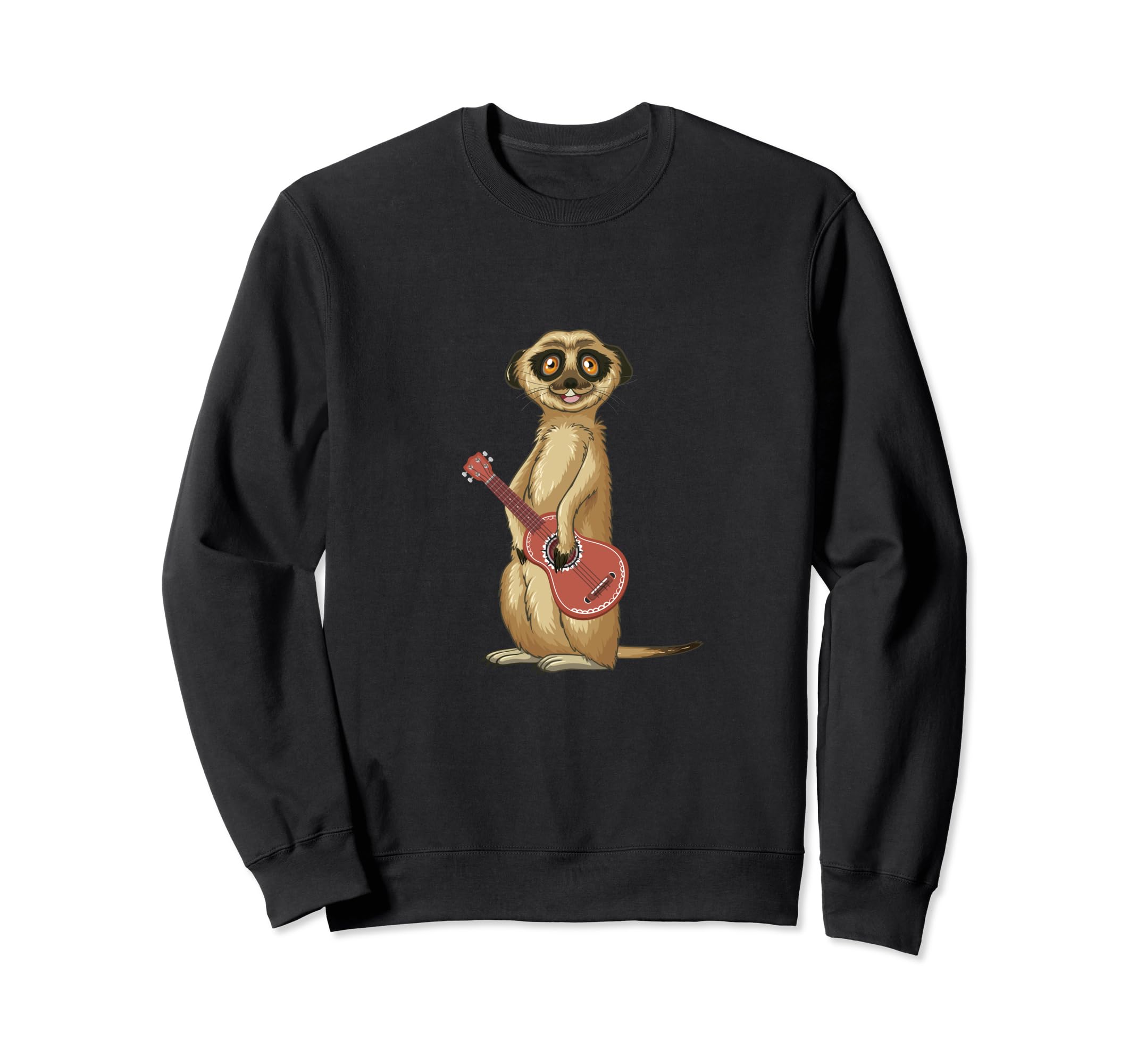 Meerkat With Ukulele Guitar Acoustic Hawaii Uke Musician Sweatshirt