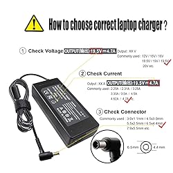 90W 19.5V 4.7A AC Charger Compatible with Sony VAIO