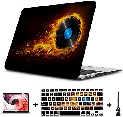 Amazon Macbook Pro ケース 15 イラスト ディスク ファイヤーフレーム サイジングな音楽 プラスチック ハードシェル Mac Air 11インチ Pro 13インチ 15インチ Apple Macbookカバー保護 Macbook 16 19バージョン用 Air 11 A1370 A1465 マルチカラー Hardshell