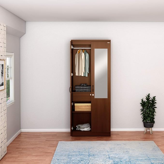 Godrej Interio Siesta 2Door Wardrobe with Mirror (Walnut, Matte Finish