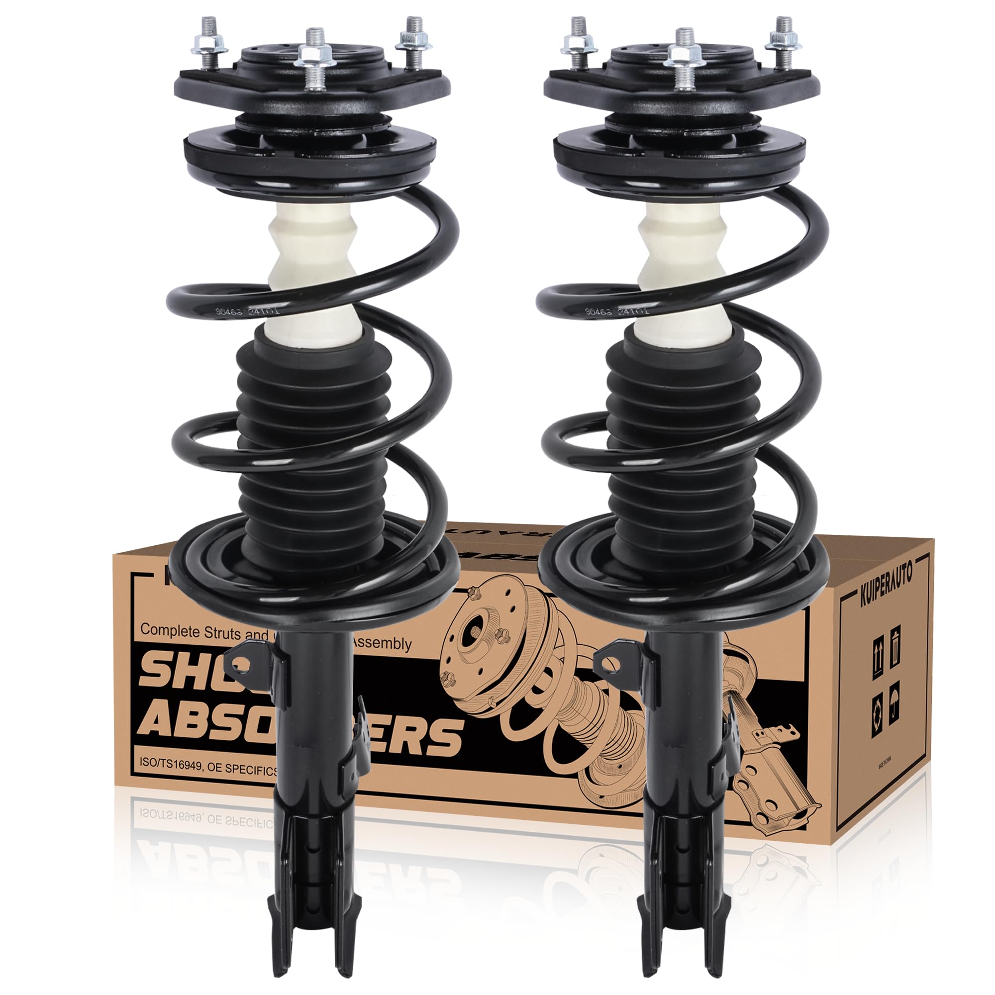 KUIPERAUTO 2PCS Front Struts 572598 572597,Shocks Absorbers & Coil Spring Assembly Compatible for 2009-2012 Toyota Corolla, for 2011-2013 Mateix (FWD/AWD) 2.4L L4 Replacement