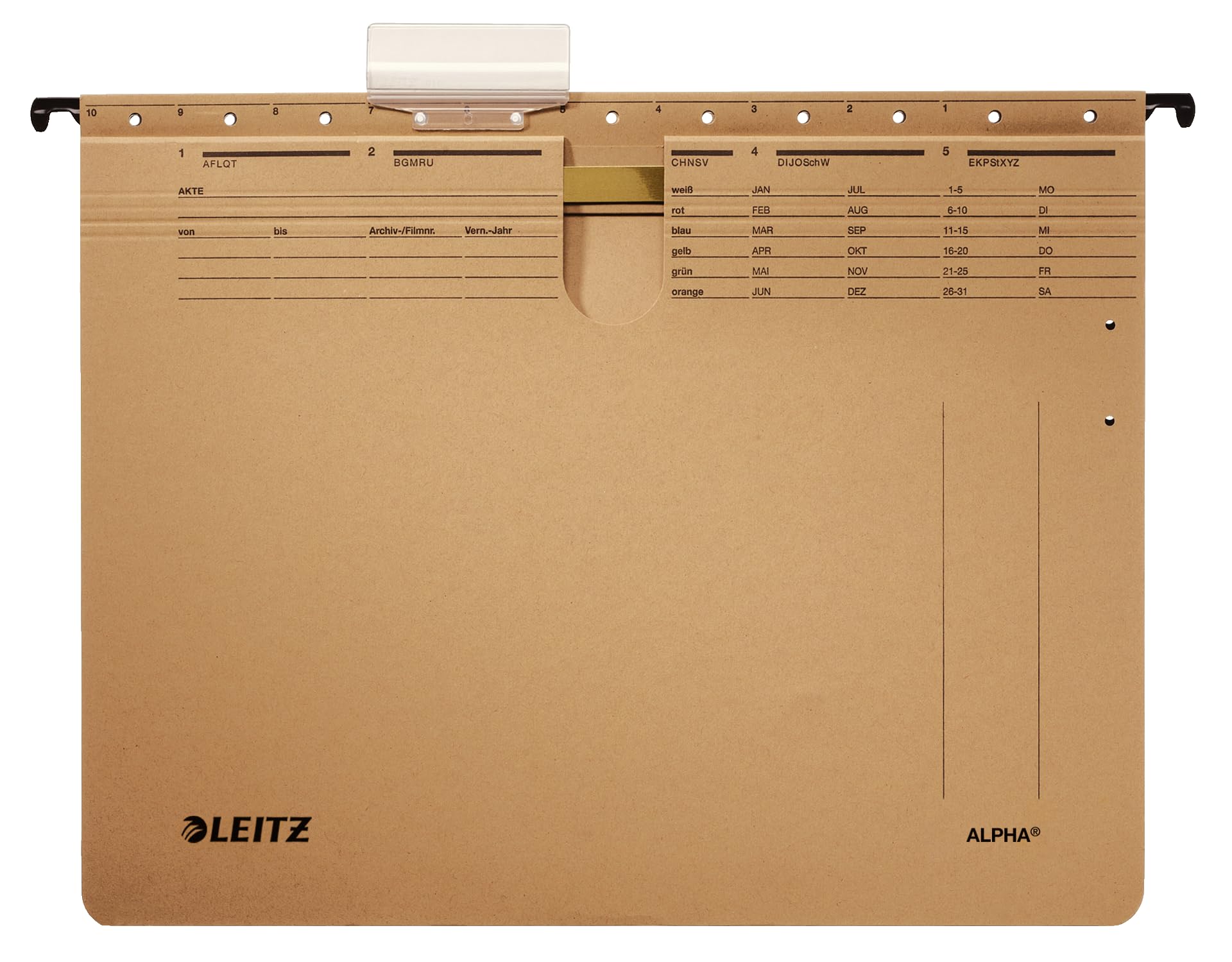 Leitz Alpha 19143000 Suspension File Commercial Cardboard Natural Brown Pack of 10
