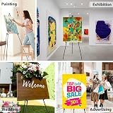 VAIIGO Wedding Sign Easel Stand 168cm Foldable Metal Tripod Black view 3