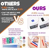Hmeuest Face Painting Kit 20 Colors Non-Toxic Washable Glitter Stencils view 7